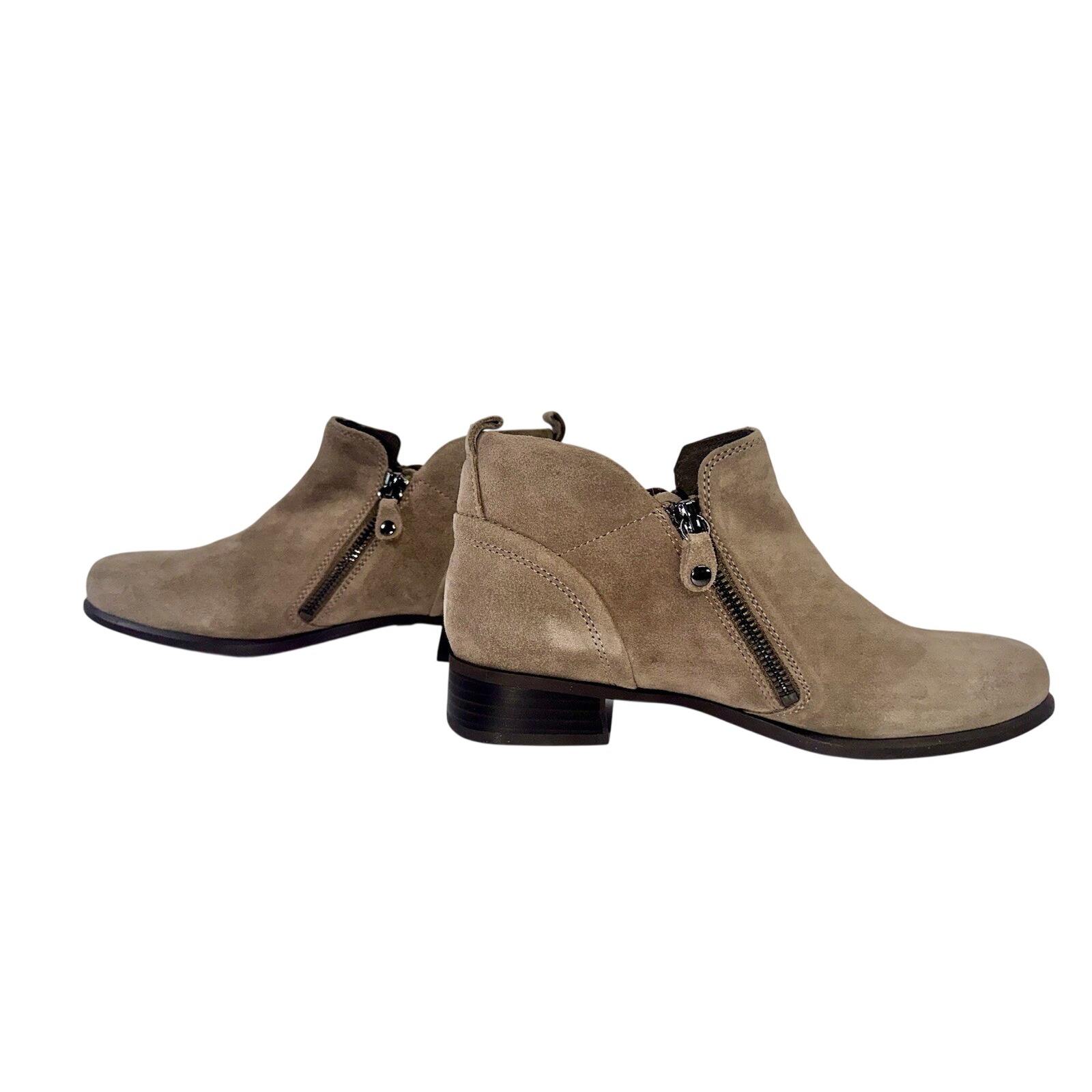 Munro Women's Tan Neko Suede Almond Ankle Boot Leather 7.5 Low Heel Nwob